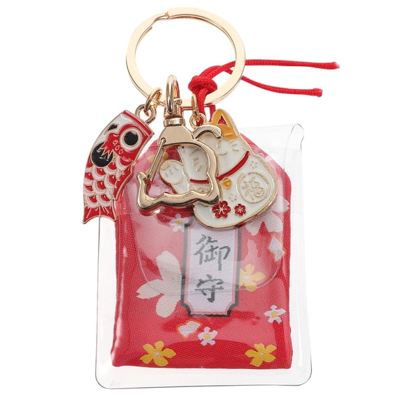 GOOHOCHY Cat Themed Lucky Keychain Grass Japanese Men and Women