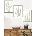 thumbnail image 2 of Drsoum Framed Botanical Plant Canvas Wood Wall Art Light Green Sage Wall Decor Eucalyptus Leaf Picture for Bedroom Living Room Bathroom Office 12\u201dx 16\u201d x 3pcs, 2 of 6