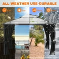 thumbnail image 6 of VEIKOUS 12' x 12' Hardtop Gazebo, Metal Frame Gazebo with 2-Tier Polycarbonate Roof , Gray, 6 of 16