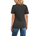 thumbnail image 5 of UVN Blouses for Women Lace Short Sleeve Shirts Summer Casual Dressy Crewneck Pleated Tunic Tops, 5 of 9