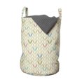 thumbnail image 1 of Leaves Laundry Bag, Symmetrical Layout of Fall Foliage Ornaments Illustration Pattern, Hamper Basket with Handles Drawstring Closure for Laundromats, 13" x 19", Ivory Multicolor, by Ambesonne, 1 of 4