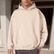 thumbnail image 1 of MHFRRA Sudadera con Capucha Informal con Panel de Cremallera En El Hombro y Llegada de Otoño/Invierno para Beige, 1 of 5