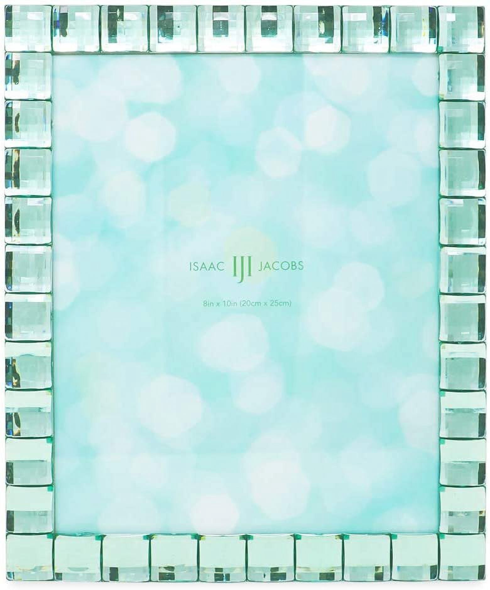 Isaac Jacobs Decorative Sparkling Light Green Jewel Picture Frame, Photo Display & Home Dcor 8x10, Light Green