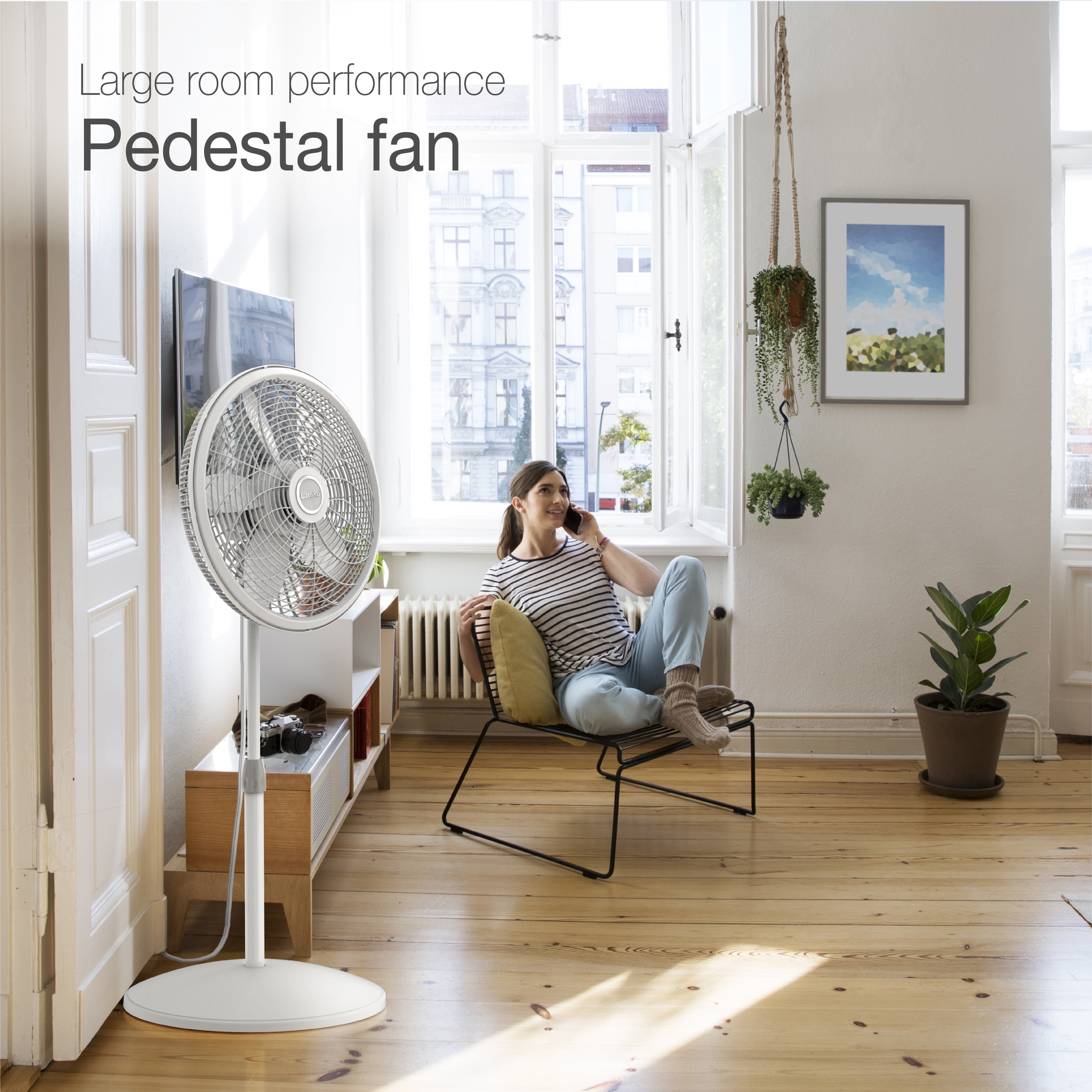 Lasko 18 Oscillating 3-Speed Elegance & Performance Pedestal Fan, 1820,  White – GuardianTechnologies