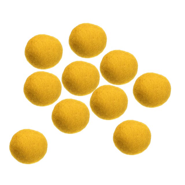 Unique Bargains Wool Felt Balls Beads Woolen Fabric 3cm 30mm Light Yellow for Home Crafts 10Pcs