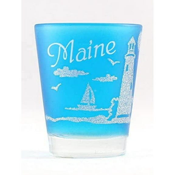Maine Neon Nautical Frosted Shot Glass