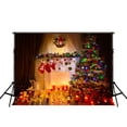 thumbnail image 2 of BSDHOME Polyester Photography Background Christmas Tree Gifts No Wrinkles Bokeh Star Decorations for Home Photo Curtains Backdrops Studio Fond Photos 7x5ft, 2 of 4