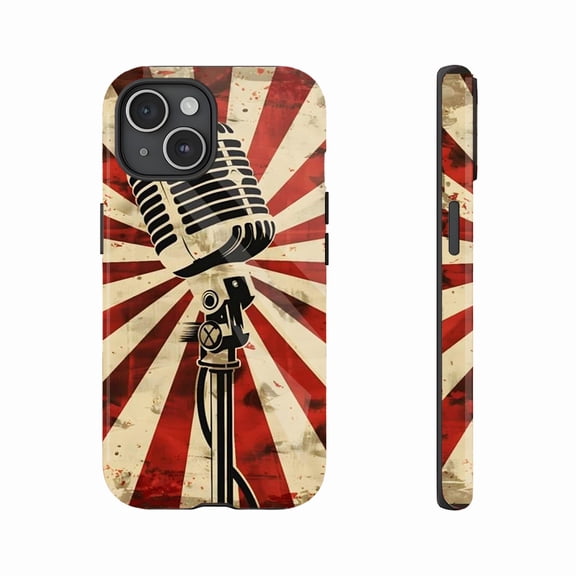 Retro Microphone iPhone Case for Music Lovers & Vintage Enthusiasts - Shockproof Design with Retro Radio Style, Compatible with iPhone 11/12/13/14/15/16 (Pro Max/Plus)