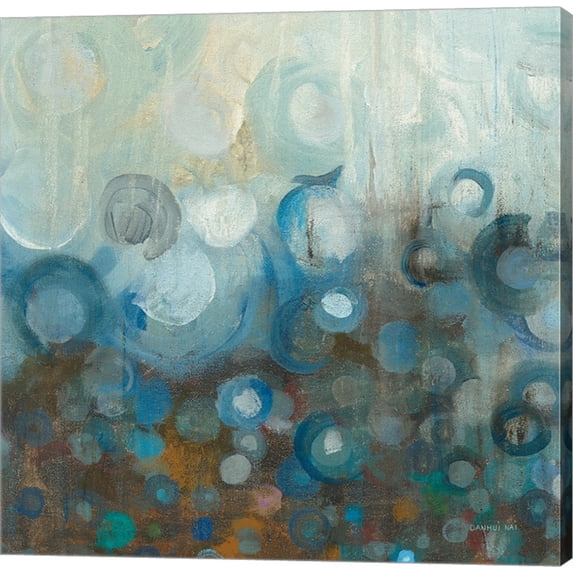 Great Art Now Blue and Bronze Dots VII by Danhui Nai Canvas Wall Art