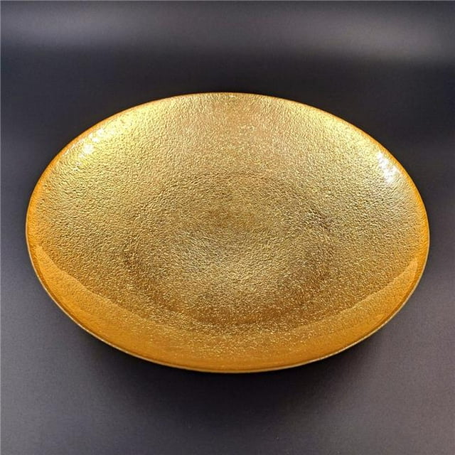 Red Pomegranate Collection 0976-1 16 in. Aura Centerpiece Bowl, Gold