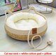 thumbnail image 1 of Summer Cat Bed Woven Removable Upholstery Sleeping House Cat Scratch Floor Rattan Wear-resistant Washable Cat Pet Supplies ShopWise Round, 1 of 7