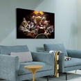 thumbnail image 3 of HFDF Cats Playing Poker Canvas Wall Art | Trippy Memorabilia Gifts for Guys & Entertainment Room | Funny Parody Art Modern Wall Decor for Home Bathroom Bedroom Ready to Hang 10x8inch Unframed, 3 of 6