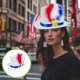 thumbnail image 4 of Sombrero de disfraz con la bandera estadounidense para niños y adultos, Día de la Independencia, Día de los Caídos, accesorio fotográfico novedoso con estrellas y rayas patrióticas (blanco), 4 of 6