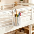 thumbnail image 4 of Ke1Clo Metal Desk Organizer with Hooks Letter Style, Pen Holder for Home School Office, Stationery Storage Rack for Desktop Dorm Workstation Accessories, White, 4 of 6
