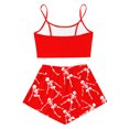 thumbnail image 4 of MEZZALL Halloween Gothic Pajama Set for Women Spaghetti Strap Skeleton Hand Print Crop Tops With Elastic Waist Shorts 2 Piece Home Sleepwear, 4 of 5