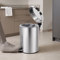 thumbnail image 4 of Bote de Basura Ninon INOX-7L de Acero Inoxidable con Pedal, Cierre Suave y Cubeta Desmontable 7 litros, 4 of 7