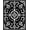 Black, Pattern 10, variant on ODIKA 4'x6' Machine Washable Non-Slip Area Rug, French Country Medallion Blooms with Curled Vine Scrollwork High Traffic Rug, White, 237430