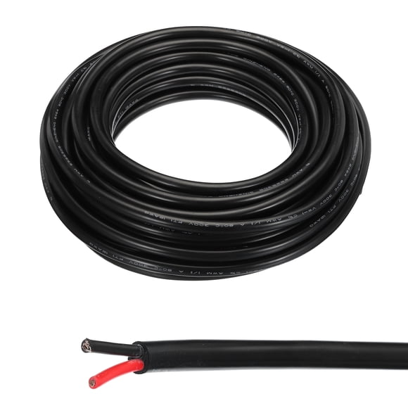 Unique Bargains 12 Gauge Electrical Wire 2 Conductors 49.2Ft PVC Power Cable Wire Oxygen-Free Copper Cable