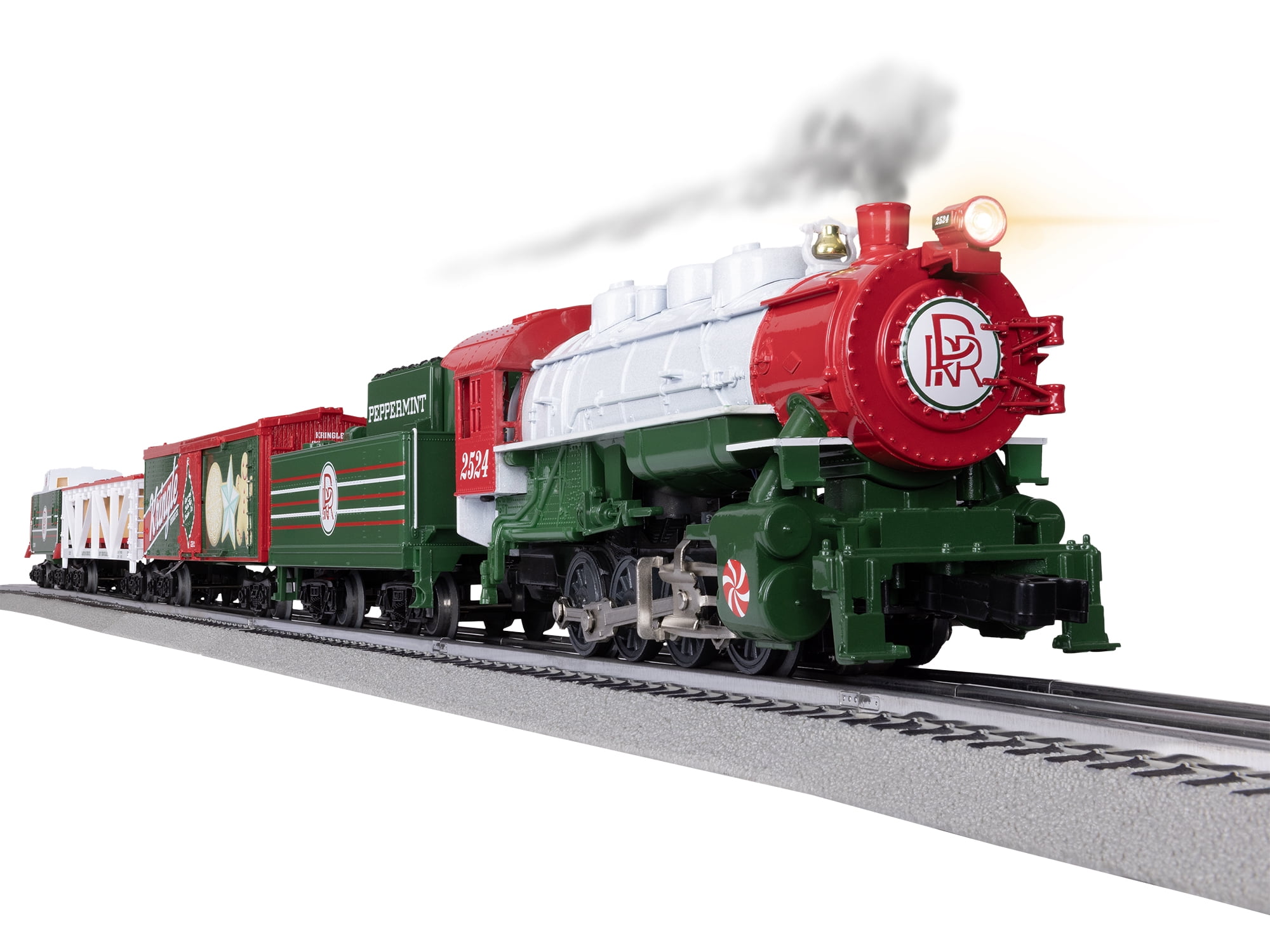 Lionel Peppermint Railroad Christmas Train Set with Bluetooth 5.0 and Remote Control, Ages 14+, Plastic