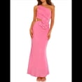 thumbnail image 1 of Vestido de un Solo Hombro para Mujer, con Flores 3D, Sin Mangas, con Cintura Ajustada, para Cóctel o Fiesta de Verano. Rojo L, 1 of 10