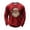 Brick Red, variant on Christmas Shirts for Men Long Sleeve Casual Crewneck Santa Claus Graphic Distressed Waffle Shirt Holiday Party Shirts
