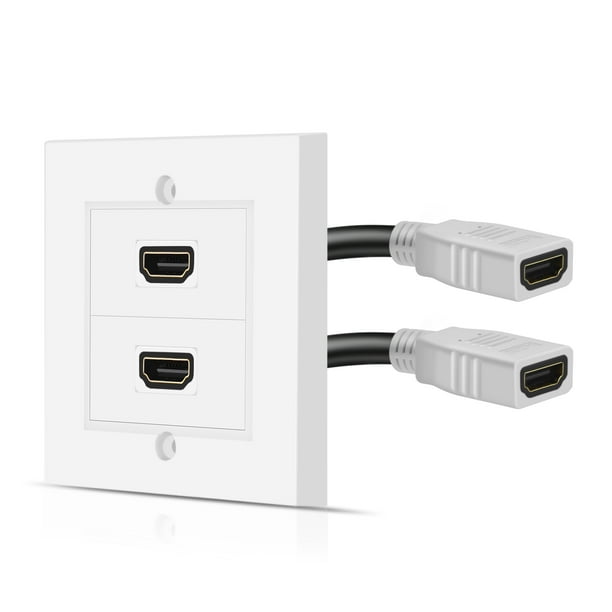 HDMI Wall Plate Dual (2 Port) HDMI Socket Plug Jack Outlet Decorative