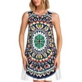thumbnail image 1 of Balery Colorful With Blue Oriental Vestidos de verano para mujer con estampado: vestido holgado sin mangas, vestido playero informal y cómodo para días calurosos., 1 of 7