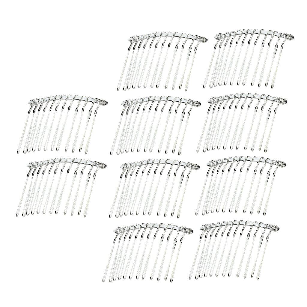 10x Metal Plain Hair Combs Side Comb Headpiece Wedding , as described
