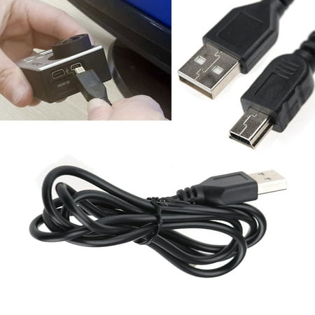 TSV USB A Male to Mini 5P B Cable 1m Black for GoPro Hero 5 4 Black Silver