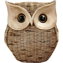 Rattan Owl Handicraft Ornaments, Simulation Owl Statue, Resin Owl Figurine, Cute Animal Sculpture Ornament, Home Decor, Accents Office Decoration