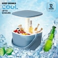 thumbnail image 3 of Modern Cool Bar and Side Table Outdoor 3 in 1 Table and Bar Patio Furniture with Handle Cooler Ice Cool Bar, 3 of 14