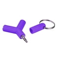 thumbnail image 1 of 3.5mm Audio Splitter - Male to 2 Female, Compact & Keychain Cap - Stereo Adapter for Headphones/MP3 Players, 1 of 4