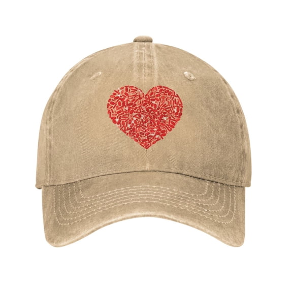 Mens Baseball Cap, Outdoor Casual Sports Cap Classic Curved Brim Hat - Adjustable Cowboy Hat, Red Drug Love- Natural