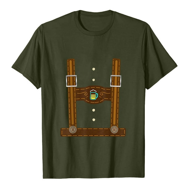 Blusa de mujer Oktoberfest, camiseta de cuello redondo, estampado de letras de verano, camisetas de manga corta para hombres y mujeres Pompotops hfajkhk136729
