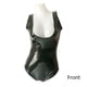 thumbnail image 4 of Traje de baño de cuero PU brillante con espejo para mujer, traje de baño de una pieza con triángulos para actuaciones en discotecas, traje de baño ajustado de corte bajo, 4 of 4