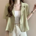 thumbnail image 2 of Summer Blazers Women Simple Leisure Loose Korean Style Youth Single Breasted, 2 of 8