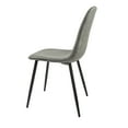 thumbnail image 2 of Cterwk Dining Chairs Set of 4, Modern Accent Chair with Linen Fabric Upholstered Seat, Dining Chair with Black Metal Legs for Dining Room Kitchen, Gray, 2 of 7