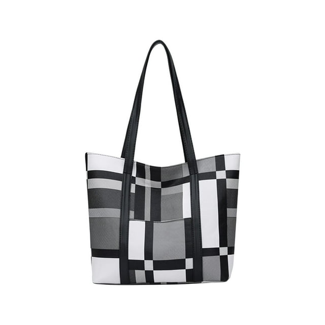 Large Capacity PVC Tote Bag - 3-Way Convertible Shoulder Bag for Women (Blue/Orange/Gray)