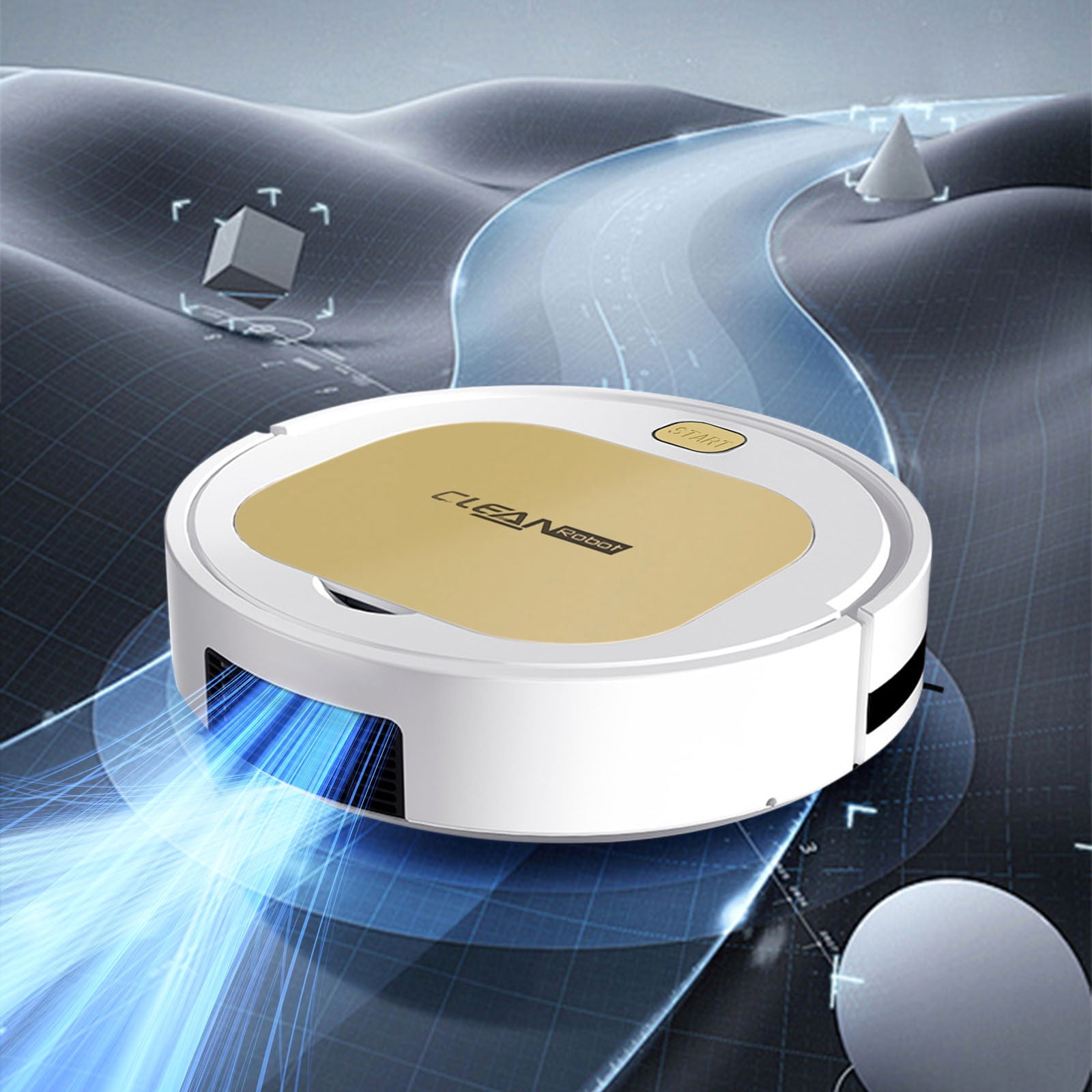 Nkmbld Self-Charging Robotic Vacuum Sweeping Robot Automatic Cleaning Machine Rechargeable Mini Vacuum Cleaner Home Appliance, Yellow