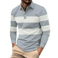 thumbnail image 3 of XIYON Mens Fashion Polo Shirts Men's Fall Winter Long Sleeve Striped Lapel Casual Knitted Shirt Polo Shirt Classic Comfortable Shirts For Men, 3 of 9