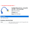 thumbnail image 2 of Headlight Wiring Harness - Compatible with 2001 - 2013 Acura MDX 2002 2003 2004 2005 2006 2007 2008 2009 2010 2011 2012, 2 of 2
