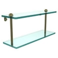 thumbnail image 2 of 16-in Two Tiered Glass Shelf in Satin Brass, 2 of 2