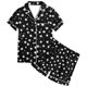 thumbnail image 5 of Odeerbi 2-12 Años Niños Niñas Pijama de Verano de Satén Con Solapa de Muesca Camisas de Manga Corta Conjunto de Shorts Suave Estampado de Estrellas Ropa de Dormir, 5 of 5