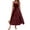 Wine, variant on Kukoosong Women's Summer Sleeveless Square Neck Spaghetti Strap Smocked Waist Tiered Ruffle Sundress Tea-Length Dress for Wedding Guest Cocktail Party Beach Vacation Boho Dresses