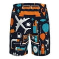thumbnail image 6 of Kll Creative Transport Men'S Casual Summer Beach Shorts Hawaiian Shorts With Pockets-Small, 6 of 9