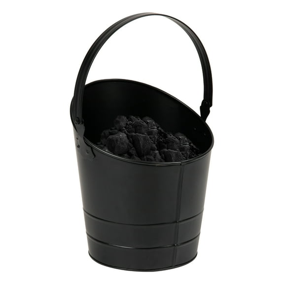 Mind Reader Fireplace Ash Bucket, 6L (1.5 gal) Capacity, Metal, 9 L x 9 W x 10.5 H, Black