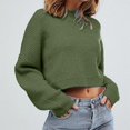 thumbnail image 2 of Vedolay Sweaters Women's Fall Winter Sweater Fashion Crew Neck Long Sleeve Pullover Casual Tops,Green XL, 2 of 3