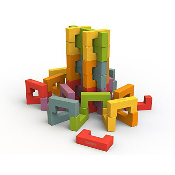 BeginAgain - U-Build Its, Construction and Pattern Blocks, Help Promote Early Math, Spatial, and Fine Motor Skills, 48 Piece Playset (For Kids 2 and Up)