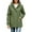 Army Green, variant on Hooded Coat for Women Full Zip Long Sleeve Waist Drawstring Outdoor Waterproof Athletic Jacket White Size 2XL