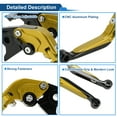 thumbnail image 4 of Short Long Brake Clutch Lever for Kawasaki ZX7R/ZX7RR 1989-2003 Adjustable Motorcycle Handlebar Brake Lever Aluminum Alloy Gold Tone Handle Black End, 4 of 6